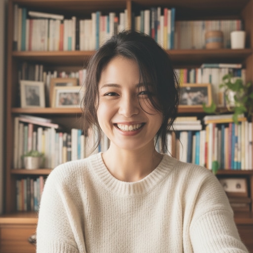 前：屋外背景の実際のセルフィー例